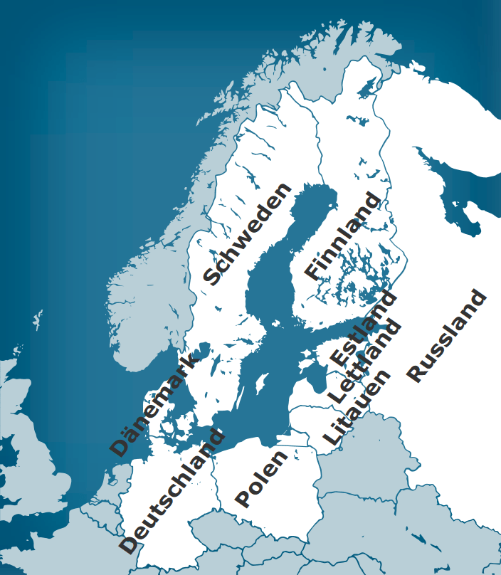 Karte der Ostseeanrainerstaaten